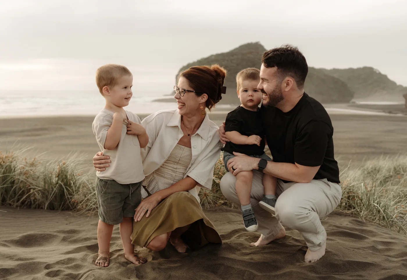 Tim with his family at the beach